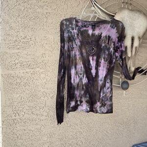 Vintage soft purple tie dye long sleeve top